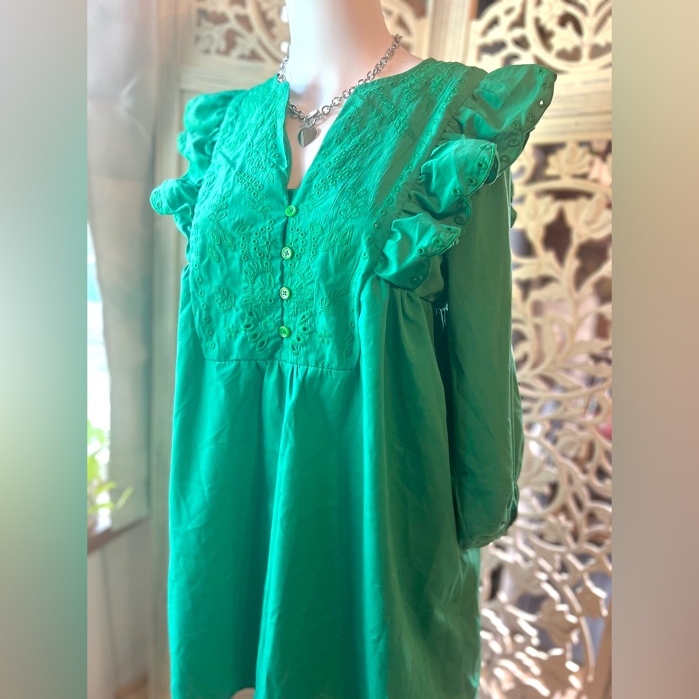 Green Ruffled Women's dress